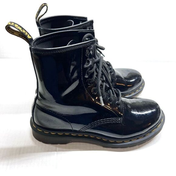 Dr. Martens Black Patent Leather Boots size 7 - Picture 1 of 13